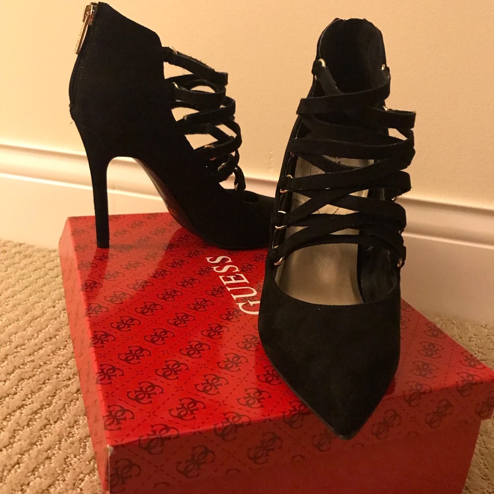 Guess Sexy Black Criss Crossing Front with Zipper